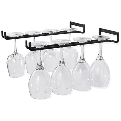 Wine Glass Hanger Rack Under Cabinet Stemware Storage Organizer for Kitchen Bar