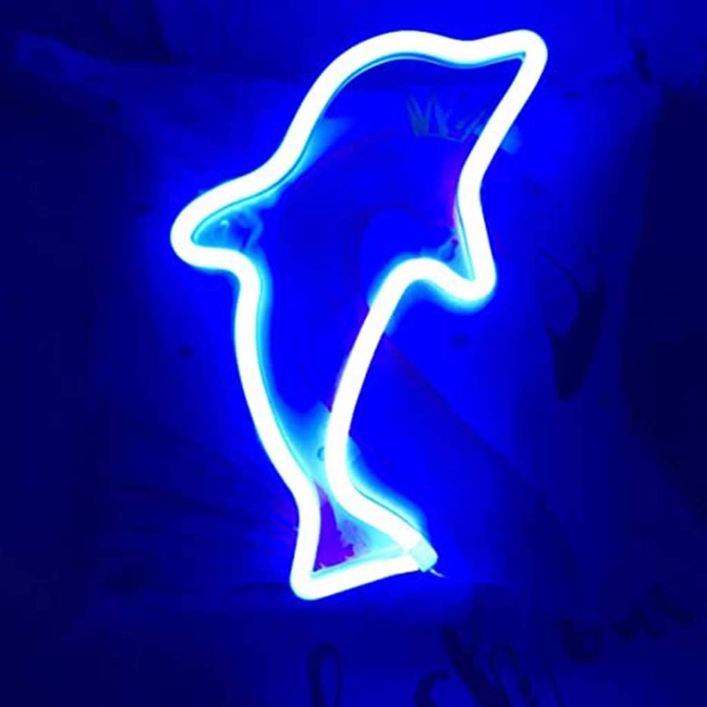 Dolphin Neon Light LED Lamp Free Standing Decor Sign