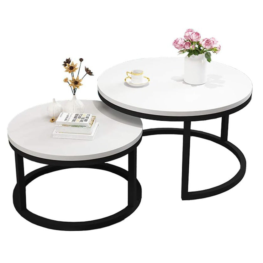 Stylish White Nesting Coffee Tables Modern Living Room Furniture Set