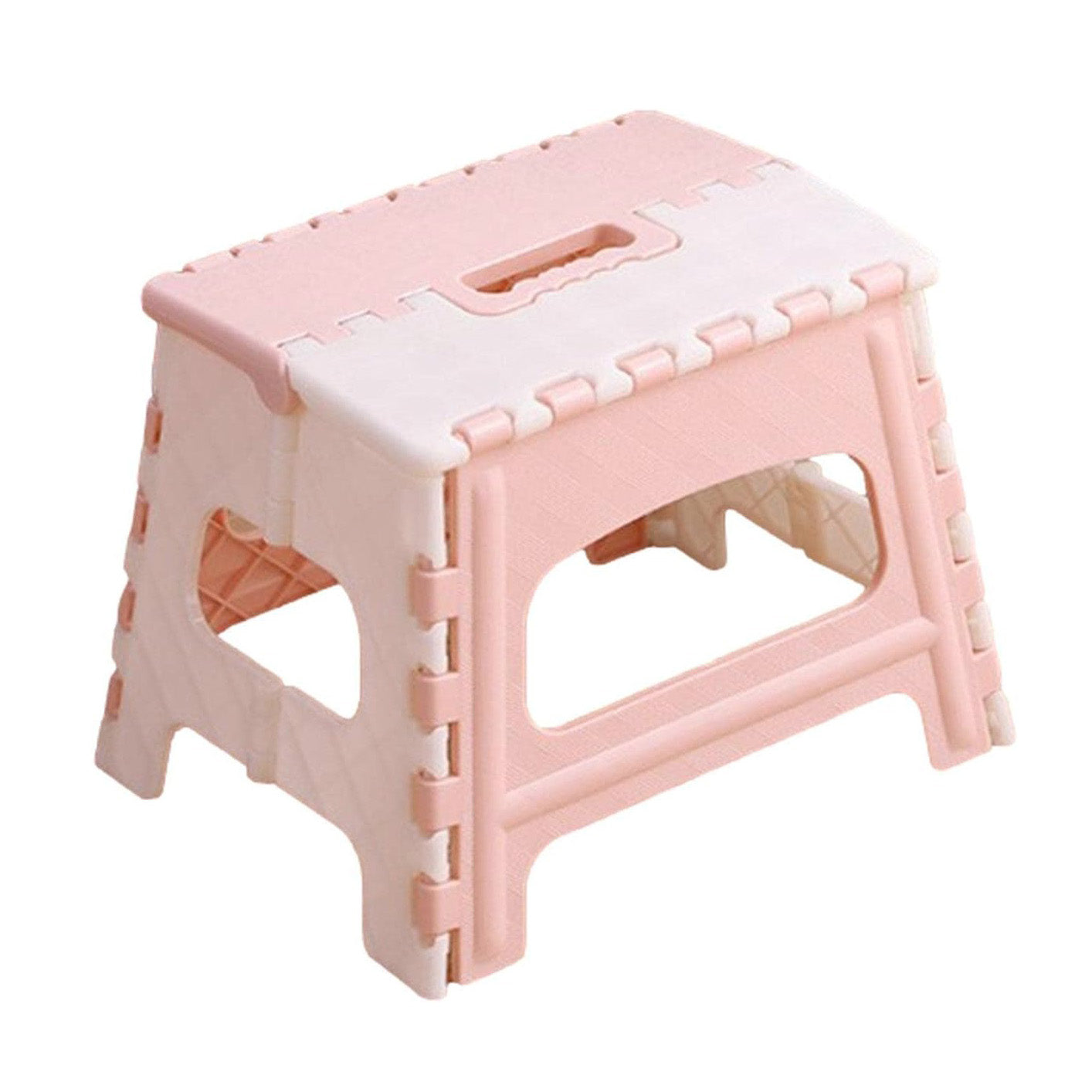 Foldable Pink Step Stool Lightweight Durable Anti-Slip for Kids and Adults