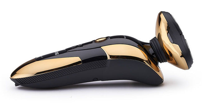 Gold 3D Floating 3-Head Rotating Rechargeable Electric Shaver for Smooth Shave