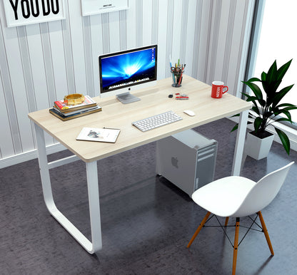 Modern White Wood and Steel Computer Desk