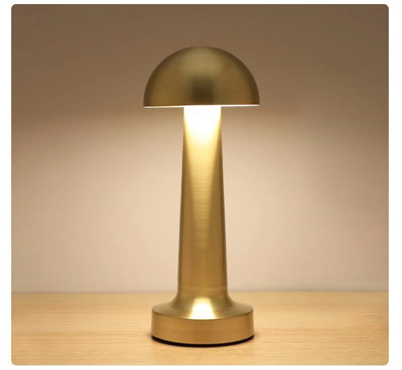 Cordless Touch Sensor LED Table Lamp Gold Dome Night Light