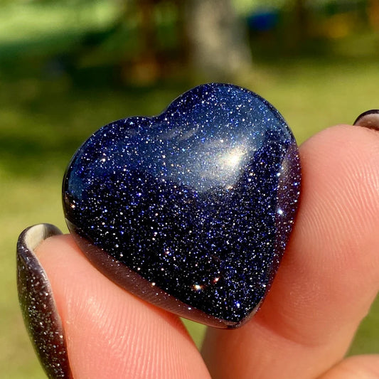 Blue Goldstone Crystal Heart Natural Healing Gemstone