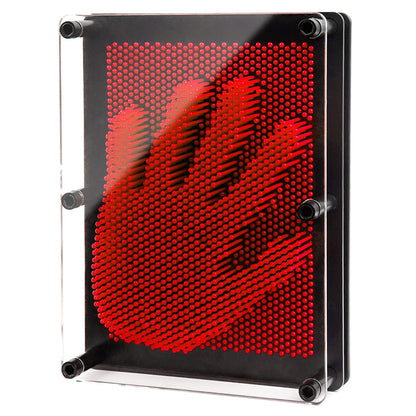 Large 3D Pin Art Board Game Hand Impression Desk Toy Red