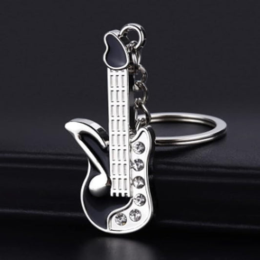 Electric Guitar Keychain Metal Keyring for Music Lovers