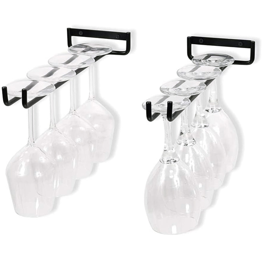 Wine Glass Hanger Rack Under Cabinet Stemware Storage Organizer for Kitchen Bar