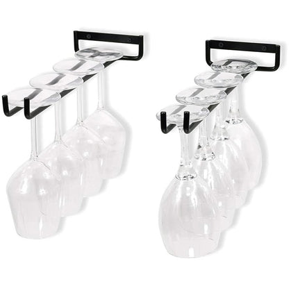 Wine Glass Hanger Rack Under Cabinet Stemware Storage Organizer for Kitchen Bar