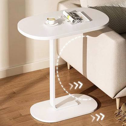 White Adjustable Wood Metal Side Table Sofa Bed Laptop Stand