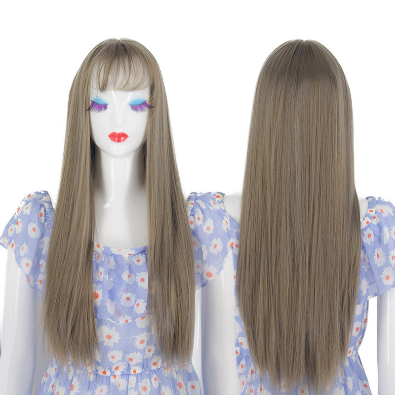 Long Straight Hair Wig Natural Ash Blonde