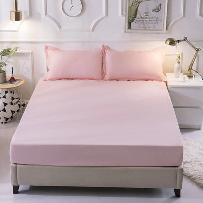 King Size 3 PC Luxe Bedding Set Waterproof Fitted Sheet Mattress Protector Pink