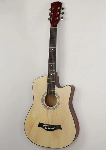 38" Natural Wood Acoustic Guitar for Beginners and Professionals