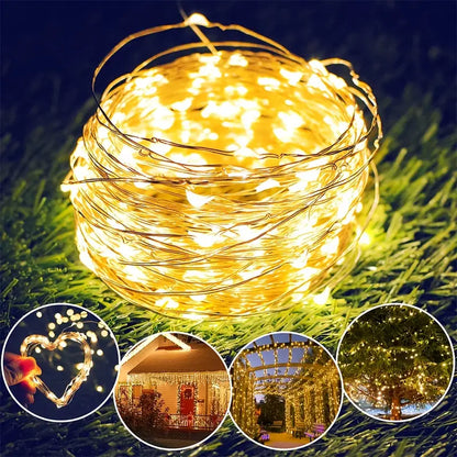 10m Warm White LED Fairy String Lights Waterproof Garden Decor