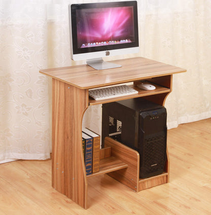 Large Essential Computer Desk with Shelves Oak Finish