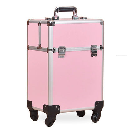 Professional Beauty Makeup Travel Organizer Suitcase for Cosmetics Pink