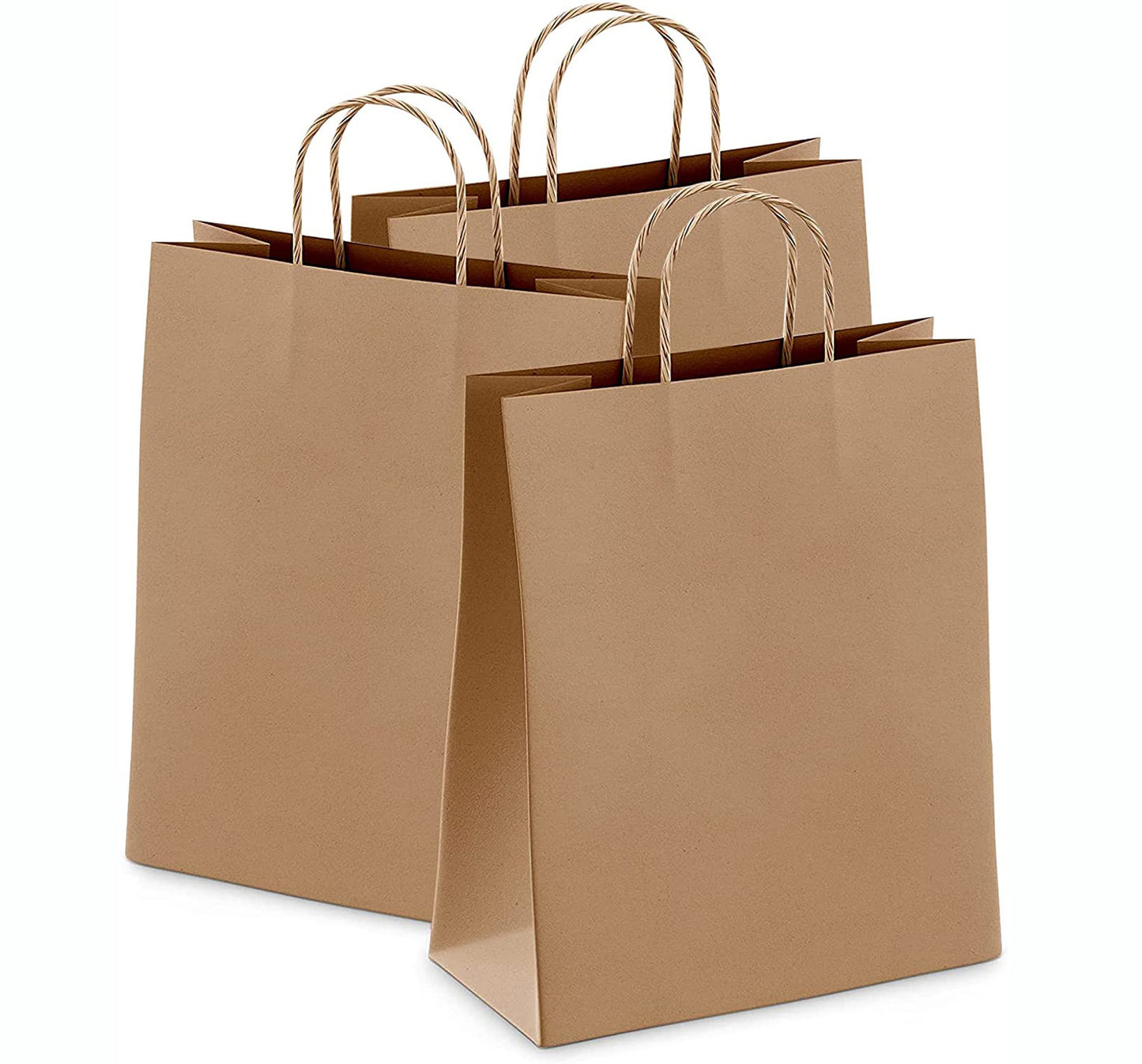 20 Pack Kraft Paper Gift Shopping Bags with Handles Brown