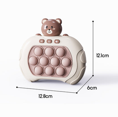 Cute Bear Light Up Push Pop Fidget Game Console for Kids