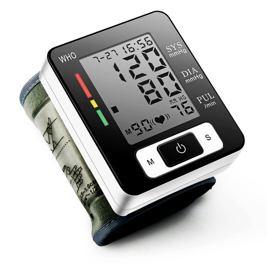 Automatic Wrist Blood Pressure Monitor Large LCD Display Accurate Readings