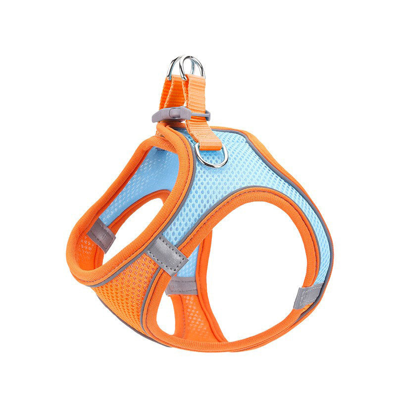 Medium Dog Harness and Leash Set Pet Vest Lead Orange