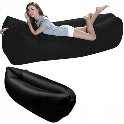 Portable Inflatable Air Sofa Lounger Lazy Couch for Outdoor Camping (Black)