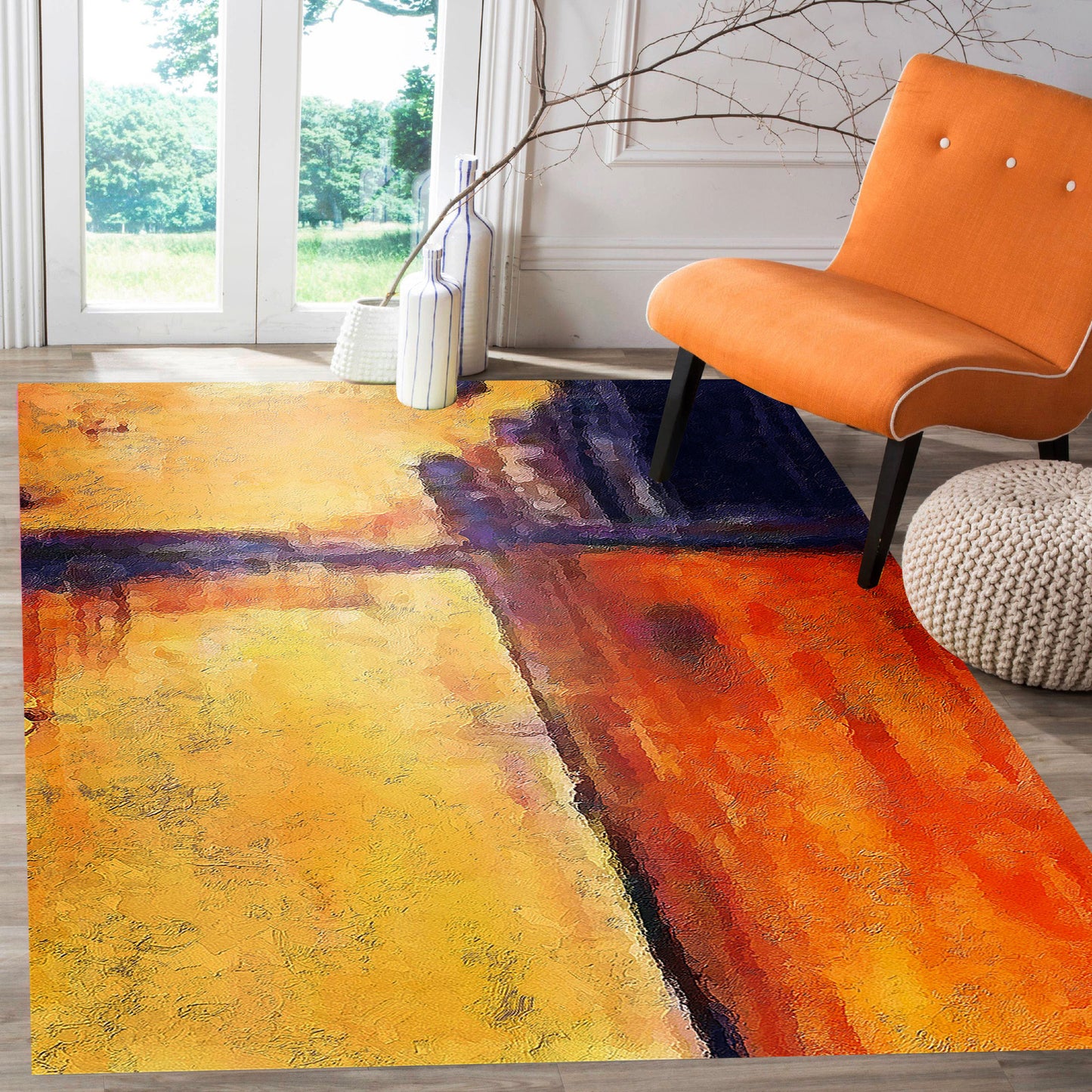 230 x 160 Modern Rug Stylish Design Easy-Care Carpet Mat