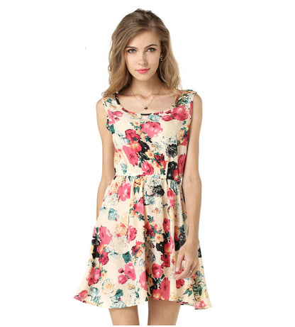 Elegant Floral Chiffon Dress for Women