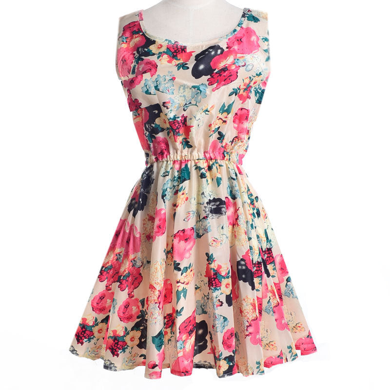 Elegant Floral Chiffon Dress for Women