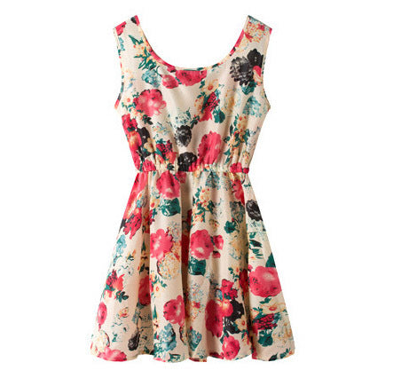 Elegant Floral Chiffon Dress for Women