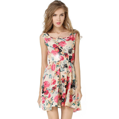 Elegant Floral Chiffon Dress for Women