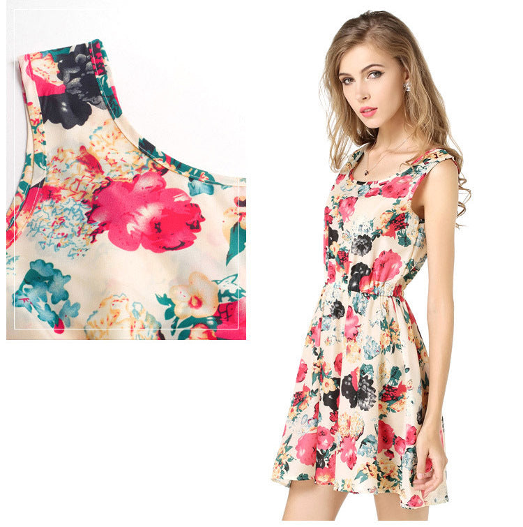 Elegant Floral Chiffon Dress for Women