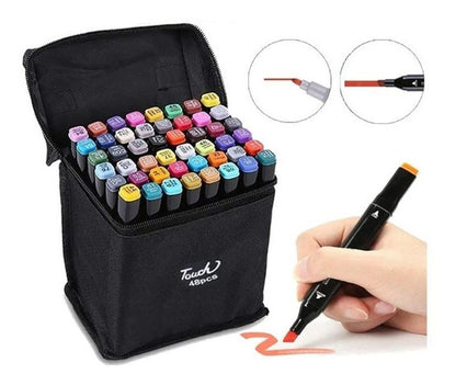 48 Pack Professional Art Markers Set for Drawing and Coloring