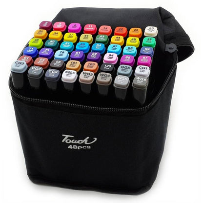 48 Pack Professional Art Markers Set for Drawing and Coloring