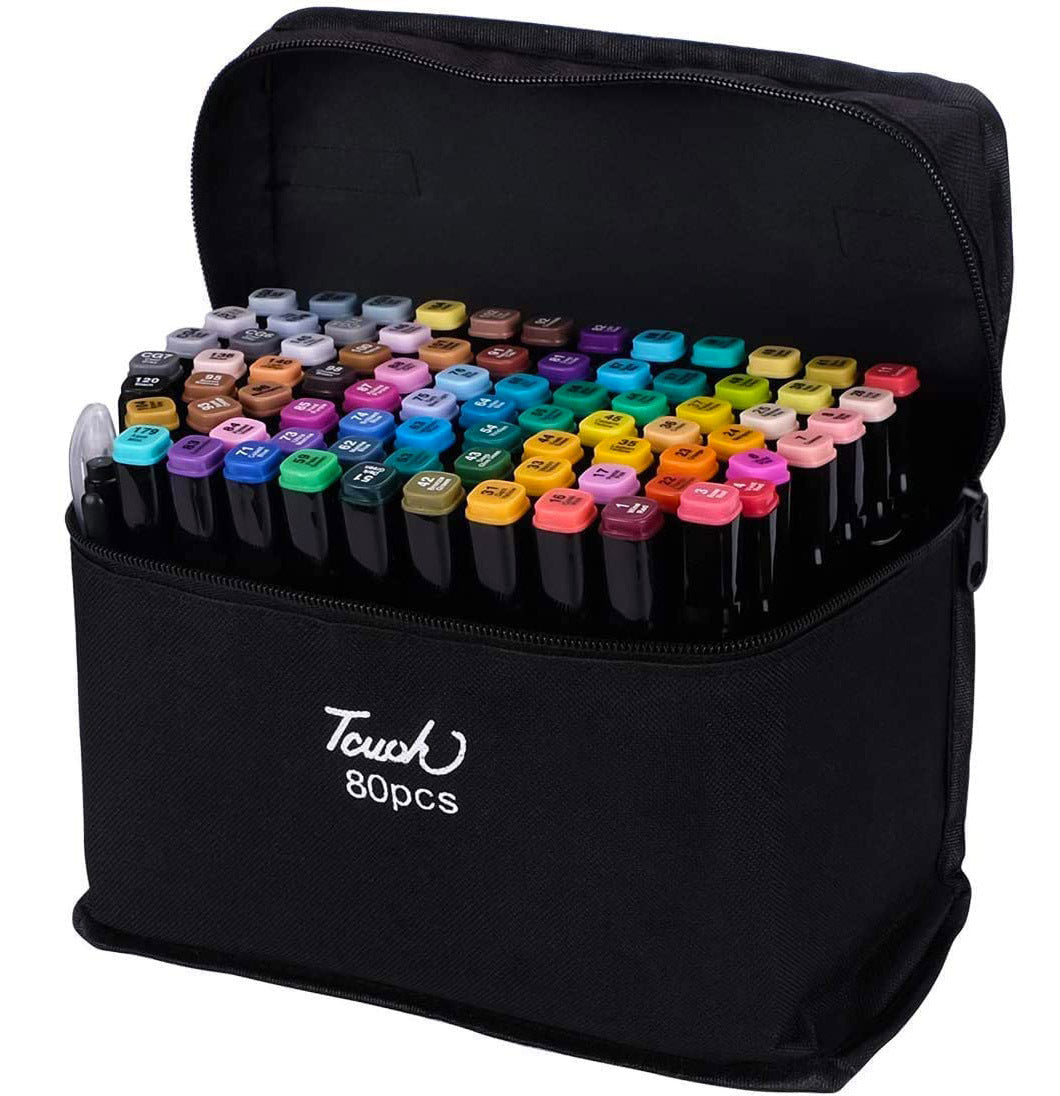 80 Pack Professional Art Markers Set for Drawing and Coloring