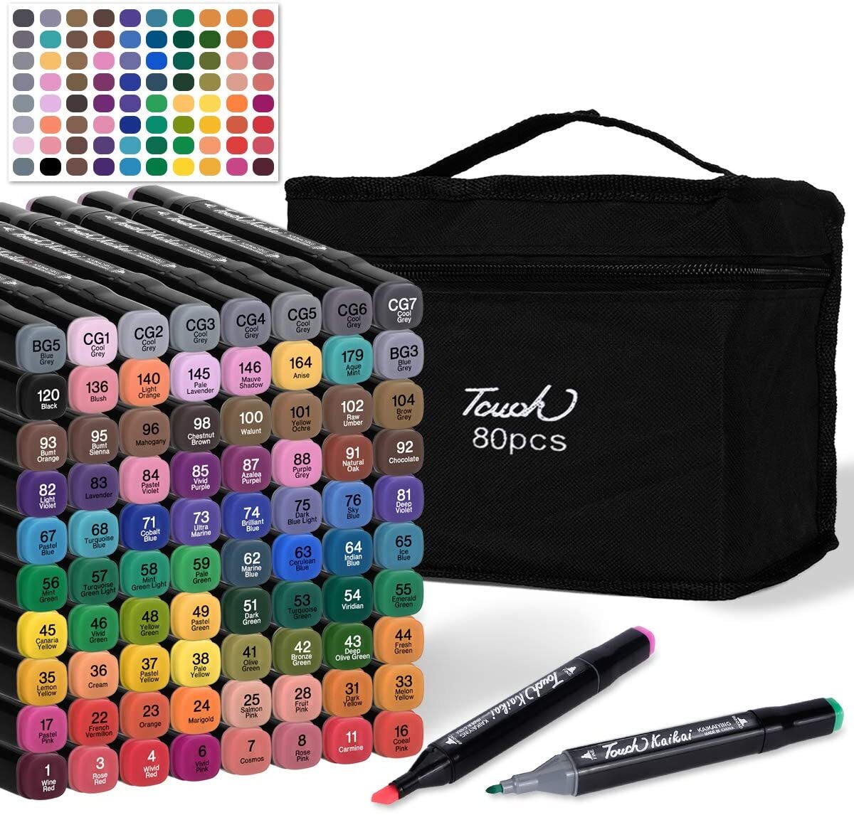 80 Pack Professional Art Markers Set for Drawing and Coloring