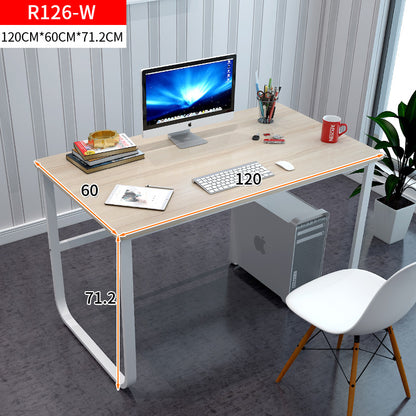 Modern White Wood and Steel Computer Desk