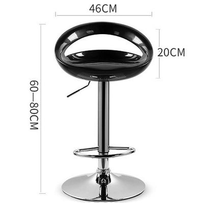 Set of 2 High Gloss Designer Bar Stools Modern Black