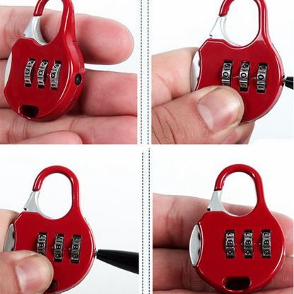 Secure Combination Lock for Luggage Suitcase and Locker Red