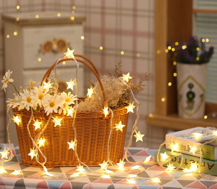 6m 40 LED Star String Lights for Home and Garden Decor