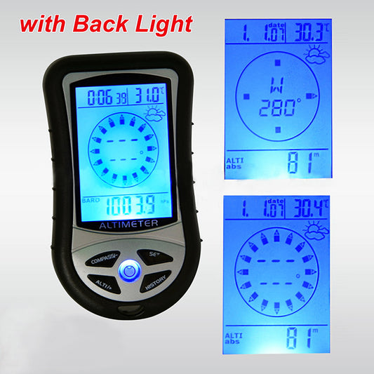 Digital Altimeter Compass Barometer Clock Weather Station for Outdoor Adventures