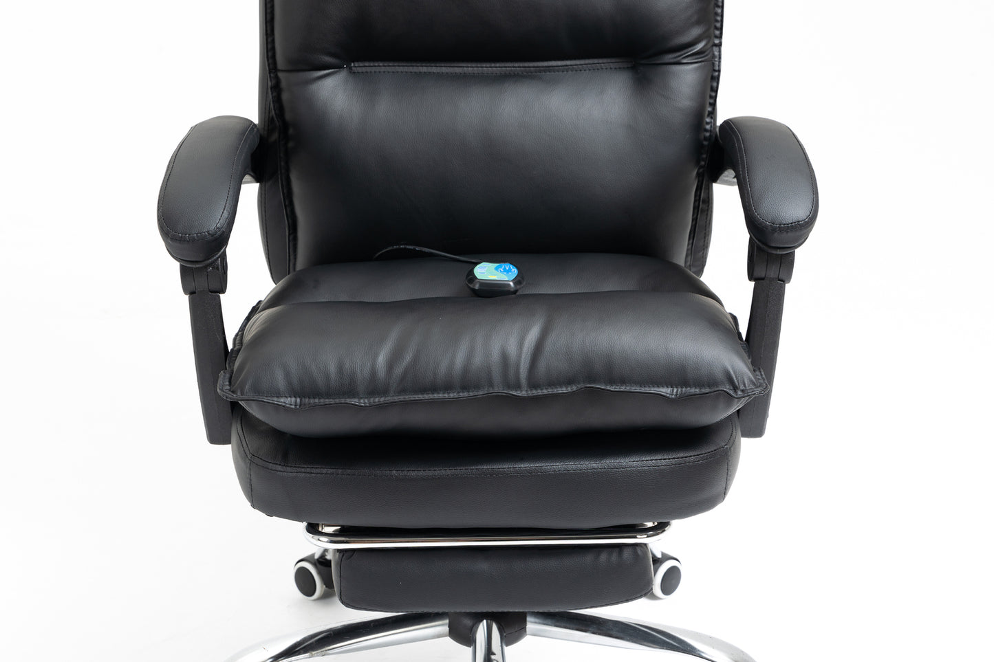 Luxury Executive Reclining Office Chair with Foot Rest and Massager Black