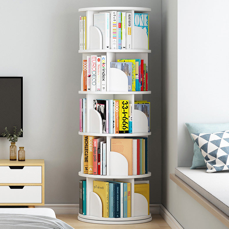 5 Tier Rotating Display Shelf Bookcase Organizer White