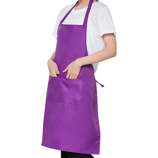 Chef Unisex Kitchen Cooking Catering Bib Apron with Pockets Purple