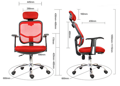 Deluxe Ergonomic High Back Office Chair Red