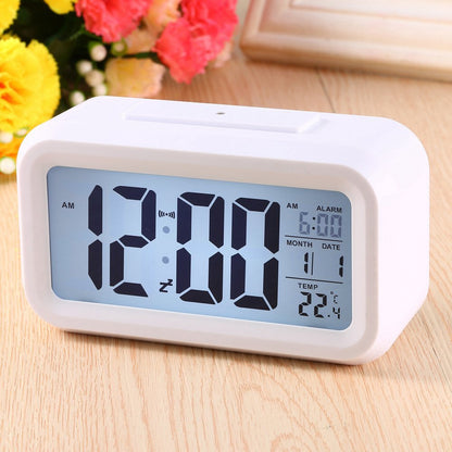 Automatic Digital Sensor Alarm Clock with Snooze Function White