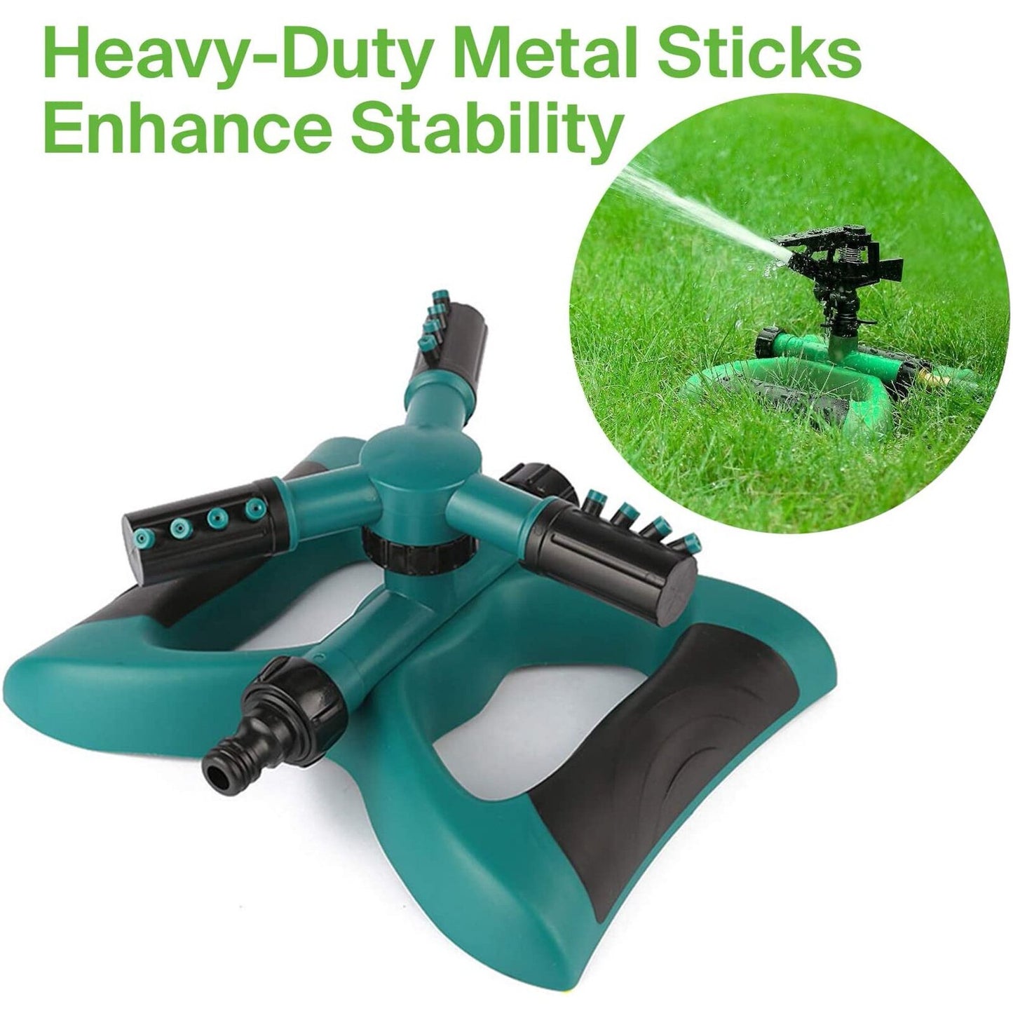 360-Degree Auto Rotating Garden Sprinkler 30-Feet Watering Tool for Lawns and Gardens