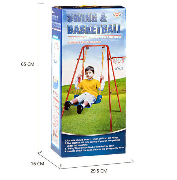 Kids 2 In 1 Swing and Basketball Playset for Backyard Fun