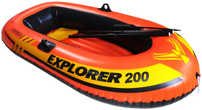 Intex Two Person Inflatable Boat Set with Oars and Pump for Water Adventures