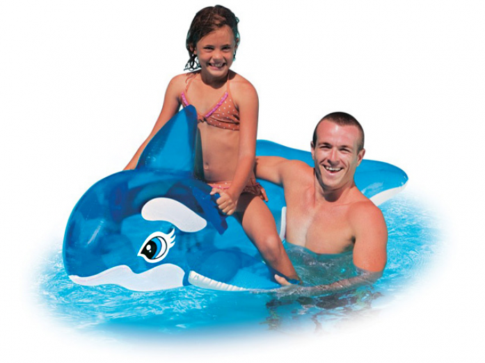 Intex Inflatable Whale Ride On Pool Toy for Kids Fun