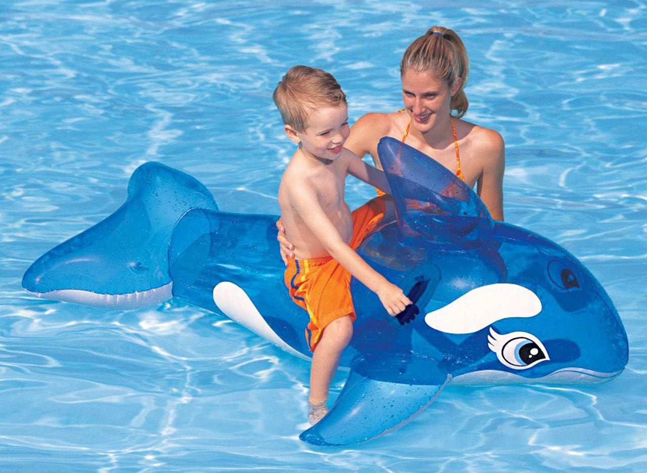 Intex Inflatable Whale Ride On Pool Toy for Kids Fun