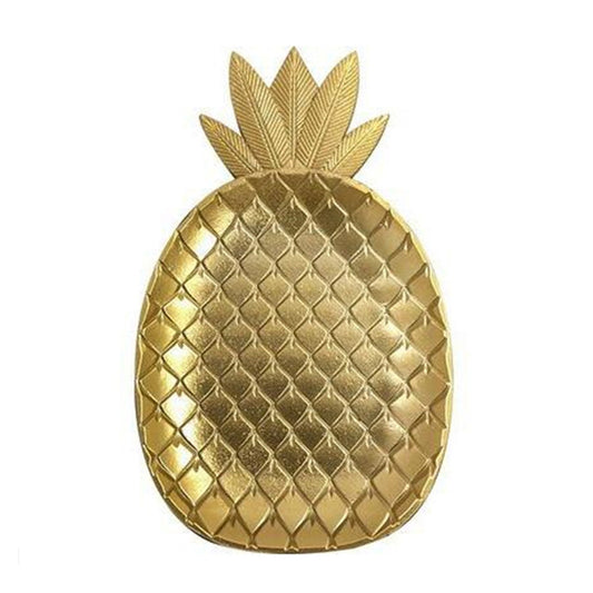 Elegant Golden Pineapple Decorative Fruit Tray for Snacks and Food